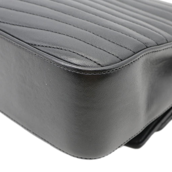 YVES SAINT LAURENT Sulpice Medium Matelasse Chevron Leather Crossbody Bag Black