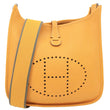 HERMES Evelyne PM Taurillon Clemence Leather Crossbody Bag Yellow