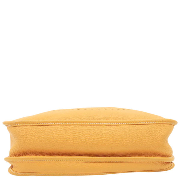 HERMES Evelyne PM Taurillon Clemence Leather Crossbody Bag Yellow