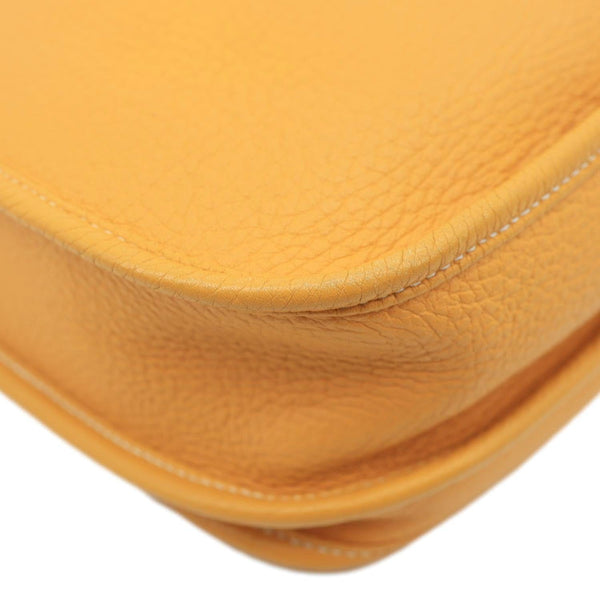 HERMES Evelyne PM Taurillon Clemence Leather Crossbody Bag Yellow