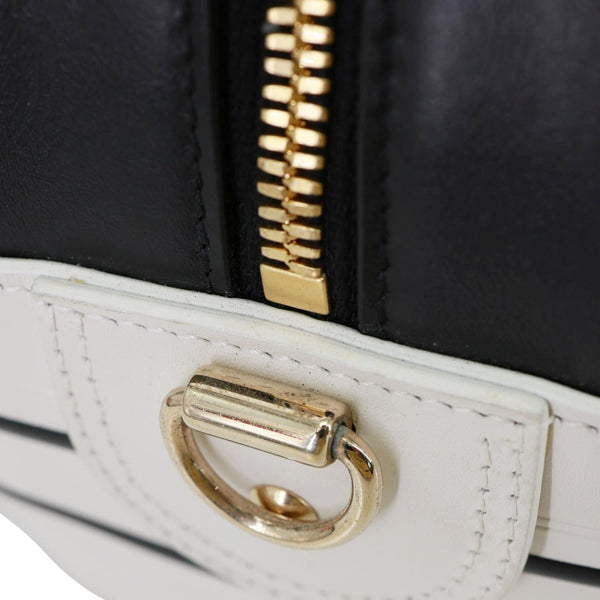 CHRISTIAN DIOR Vibe Zip Bowling Small Calfskin Leather Satchel Bag Blue