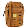 MCM Mini Visetos Canvas  Chain Crossbody Bag Cognac
