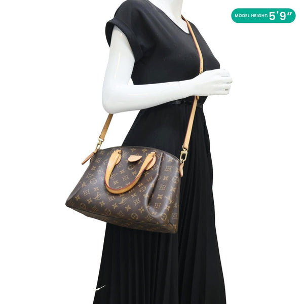 LOUIS VUITTON Rivoli PM Monogram Canvas Satchel Bag Brown