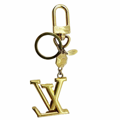 LOUIS VUITTON Facettes Metal Bag Charm Key Holder Gold