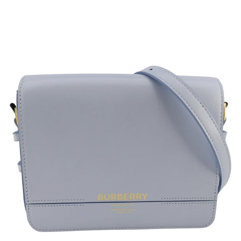BURBERRY Grace Small Leather Crossbody Bag Light Blue