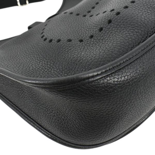 HERMES Evelyne PM Leather Shoulder Bag Black