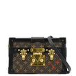 LOUIS VUITTON Petite Malle Monogram Canvas Shoulder Bag Brown