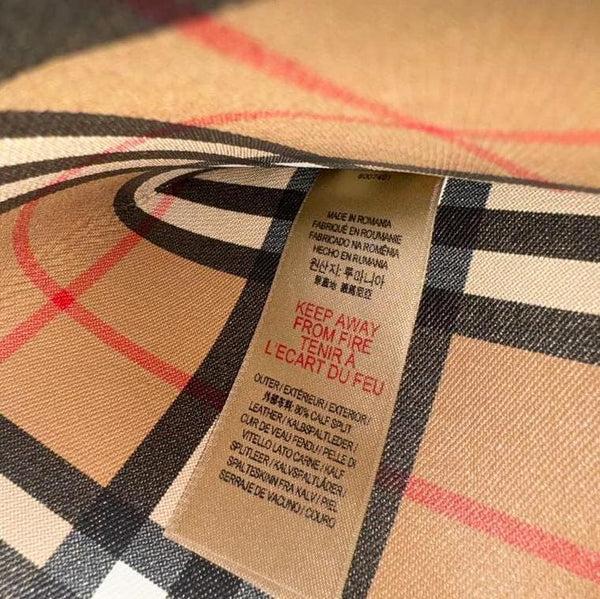 BURBERRY Crest Small Calfskin Leather Tote Bag Red