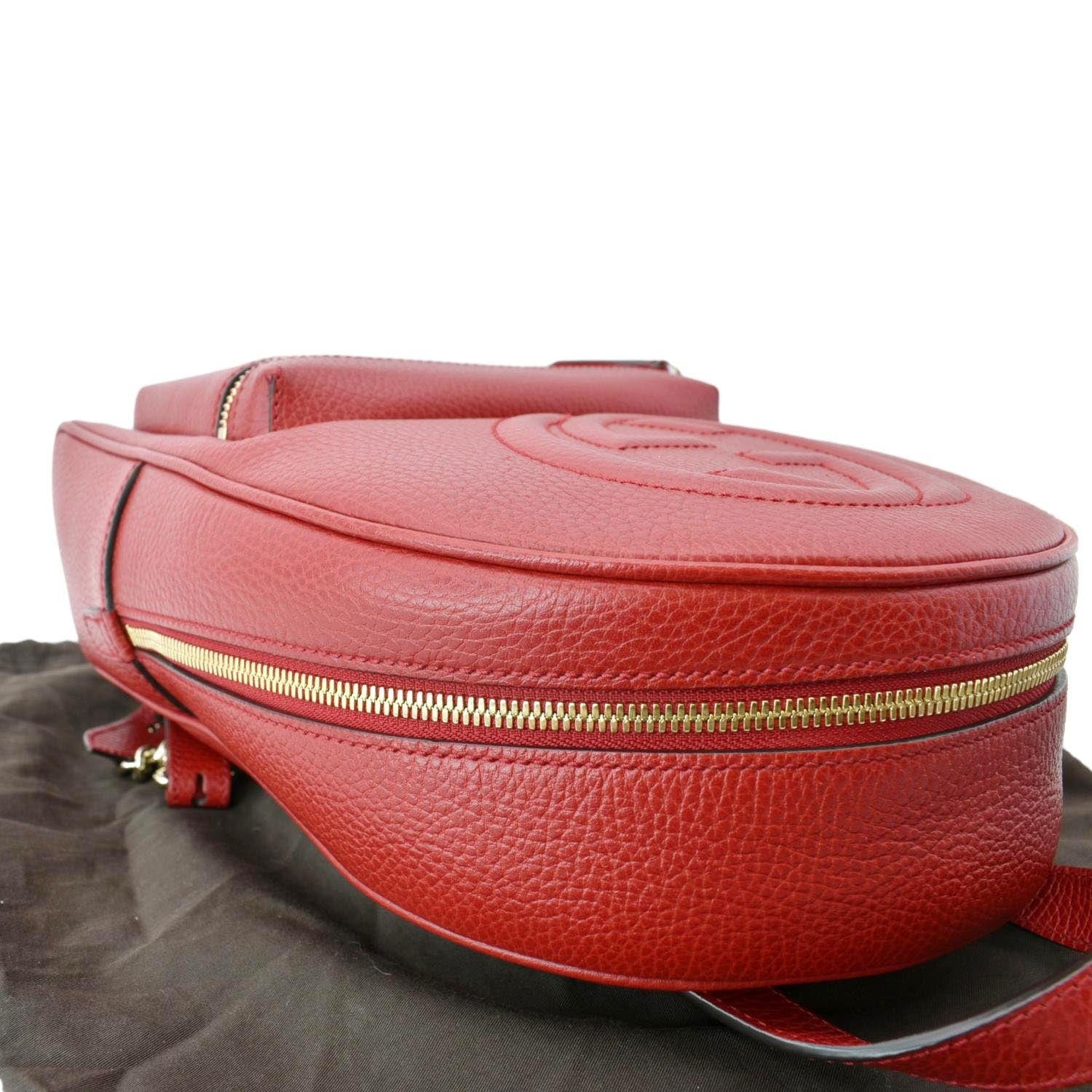 gucci soho mini backpack GUCCI Soho Leather Chain Backpack Red 536192