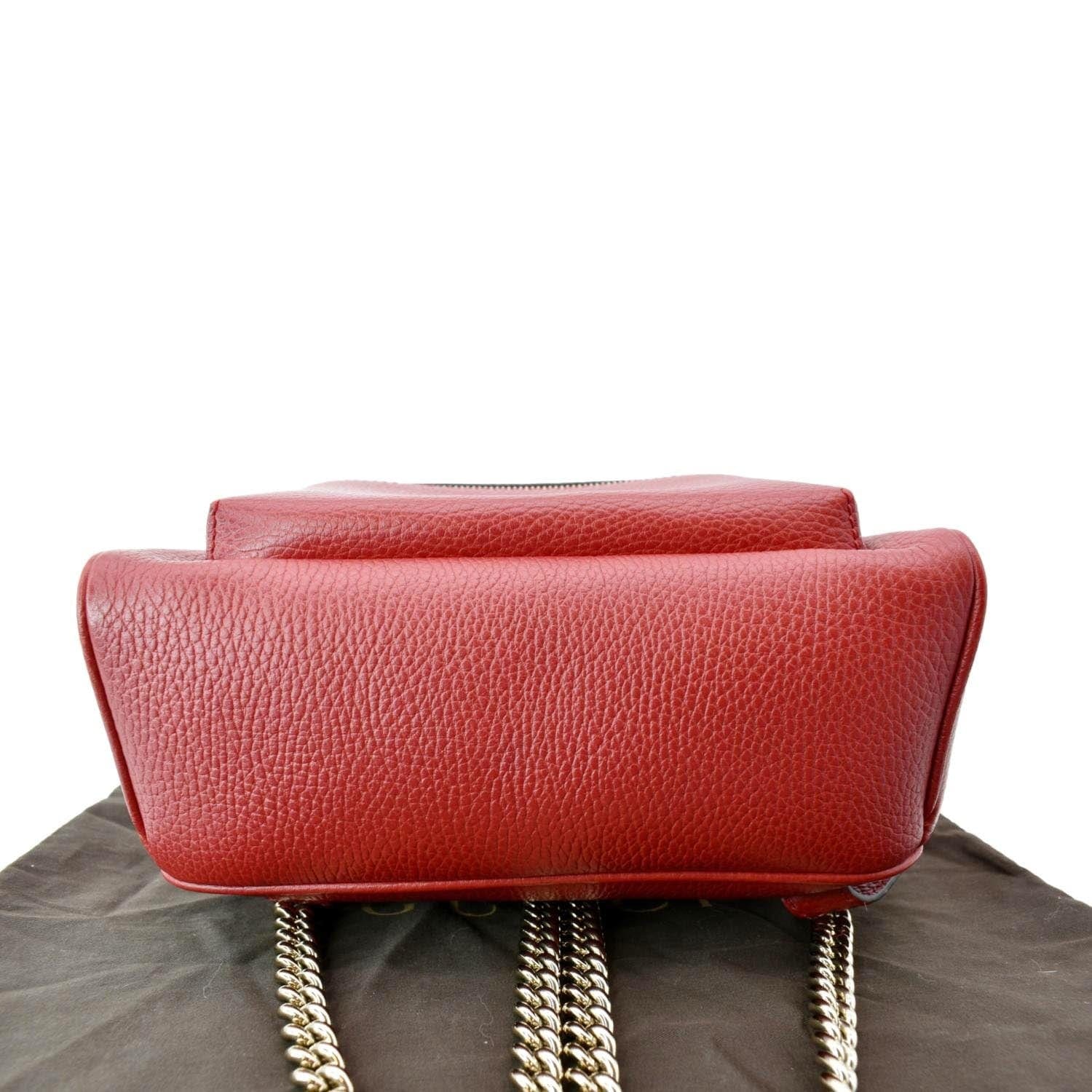 gucci soho mini backpack GUCCI Soho Leather Chain Backpack Red 536192