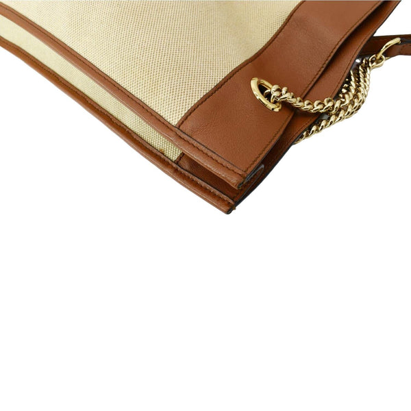 GUCCI Rajah Large Leather Tote Shoulder Bag Sand 537219