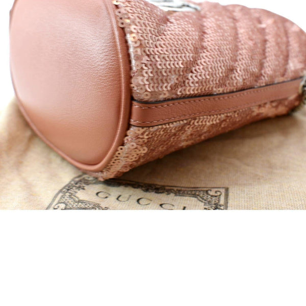 GUCCI GG Marmont Sequin Bucket Crossbody Bag Pink 575163