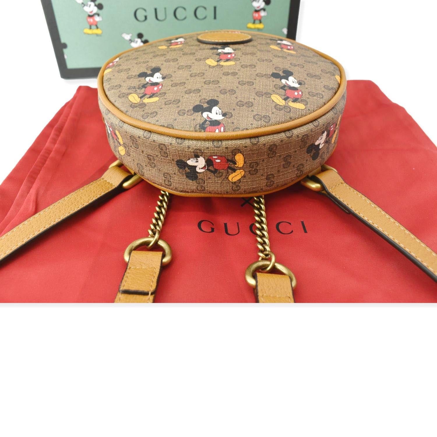 Gucci x Disney Card Case Mini GG Supreme Mickey Mouse Beige in