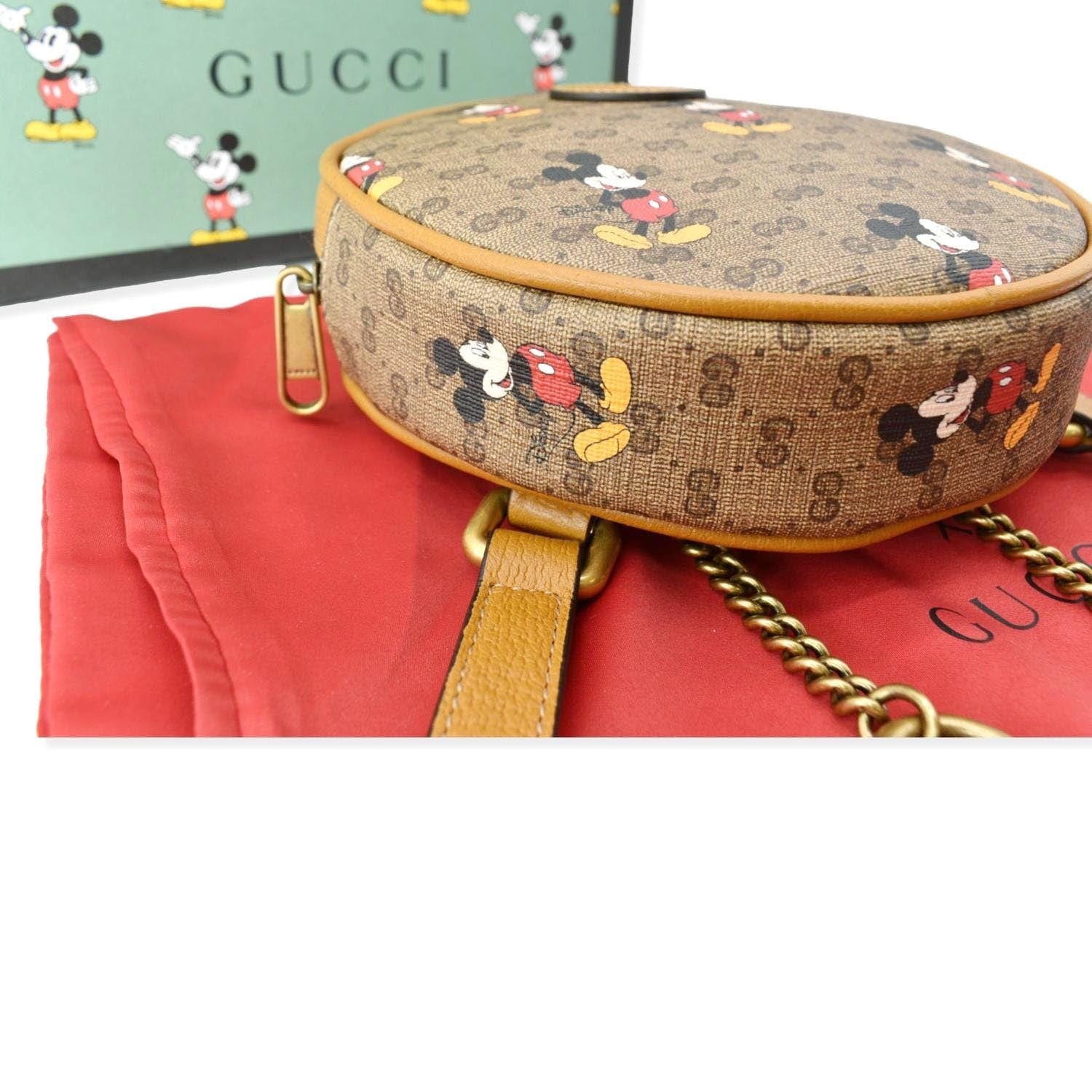 Gucci GG Supreme Mickey Mouse Zip Shoulder Bag 602536 Brown Cloth  ref.931093 - Joli Closet