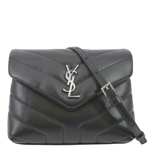 YVES SAINT LAURENT Loulou Toy Quilted Leather Crossbody Bag Black