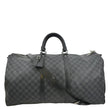 LOUIS VUITTON Keepall 55 Bandouliere Damier Graphite Travel Bag Black