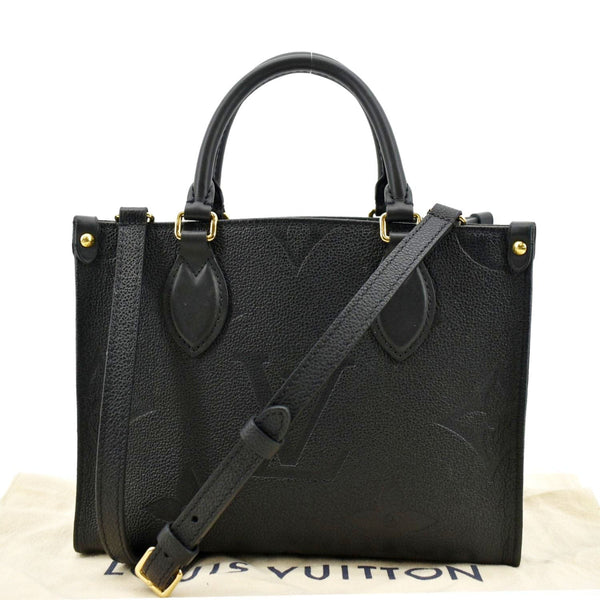 LOUIS VUITTON Onthego PM Monogram Empreinte Tote Shoulder Bag Black