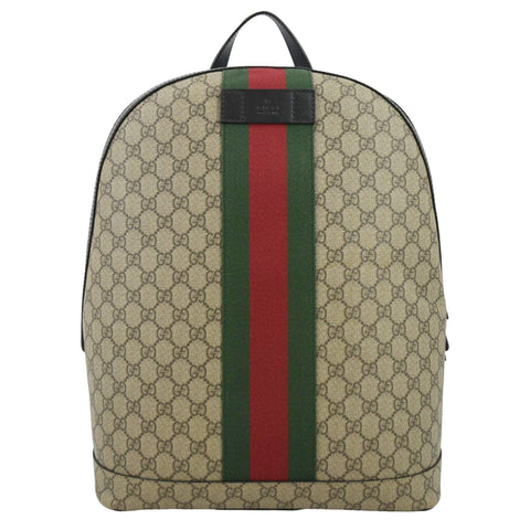 GUCCI Web GG Supreme Canvas Backpack Beige 443805