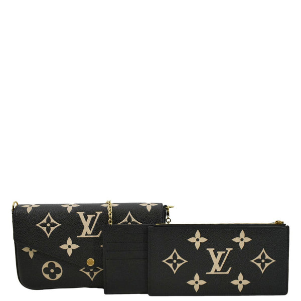 LOUIS VUITTON Felicie Pochette Monogram Empreinte Crossbody Bag Bicolor