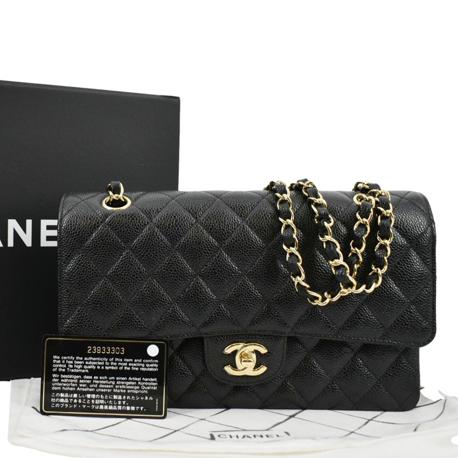 Chanel Medium Classic lined Flap Bag in Caviar Leather Black ref.385713 -  Joli Closet