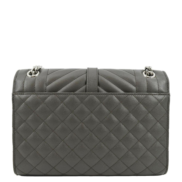YVES SAINT LAURENT Envelope Chain Medium Mix Matelassé Leather Crossbody Bag Grey