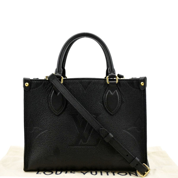LOUIS VUITTON Onthego PM Monogram Empreinte Tote Shoulder Bag Black