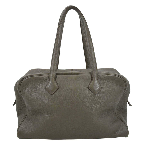 HERMES Victoria II Taurillon Clemence Leather Shoulder Bag Taupe