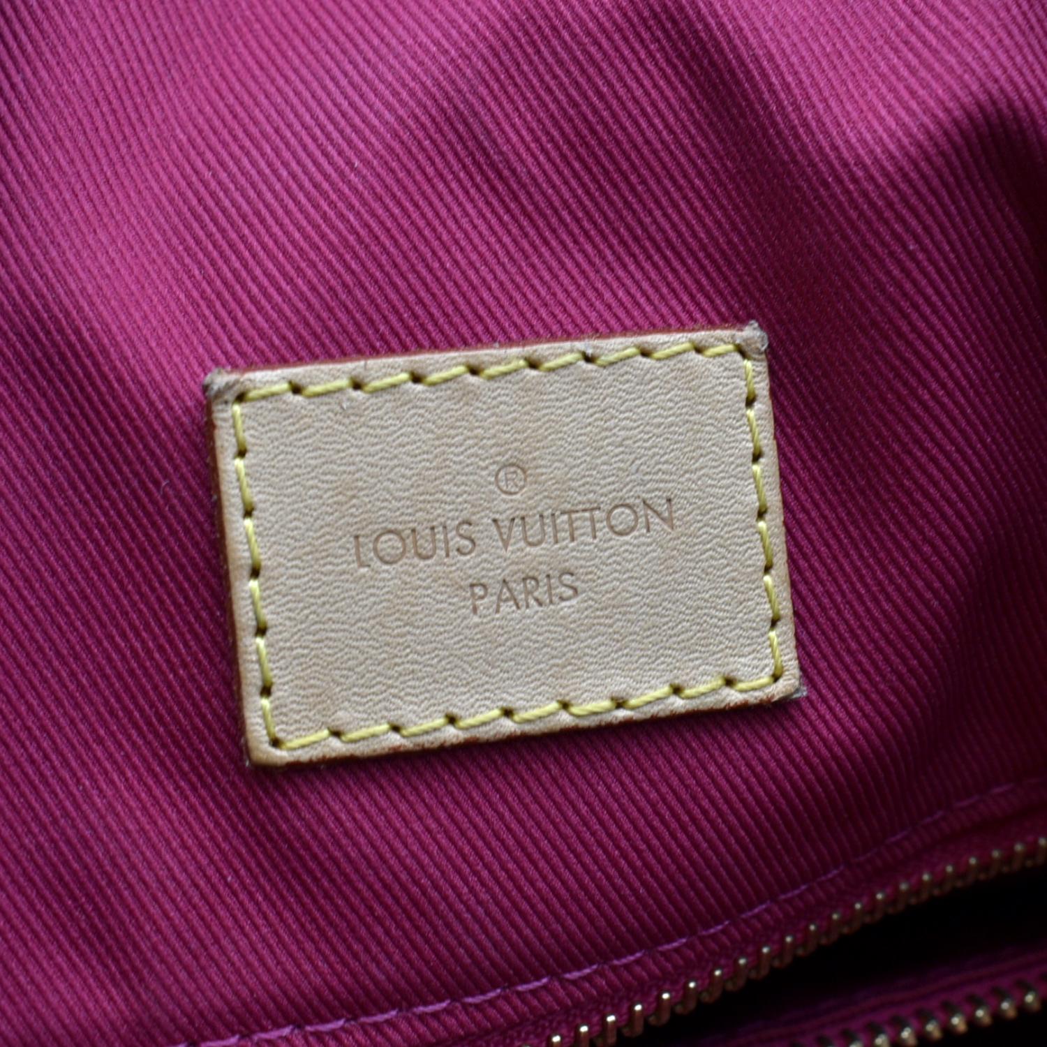 Louis Vuitton Graceful Tote Bag MM Brown Hobo Canvas Monogram Red