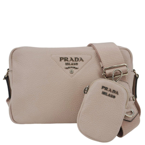 PRADA Vitello Daino Soft Leather Camera Shoulder Bag Beige