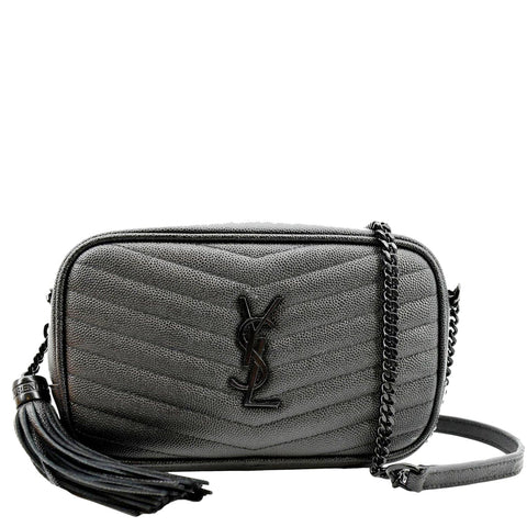 YVES SAINT LAURENT Small Lou Leather Camera Crossbody Bag Black