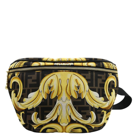 FENDI X Versace FF Baroque Nylon Belt Bag Gold