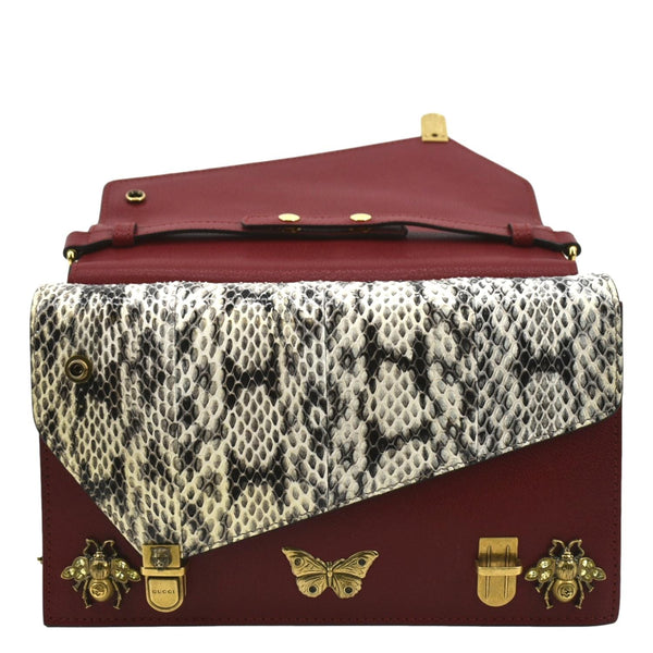 GUCCI Ottilia Leather Top Handle Shoulder Bag Red 488715