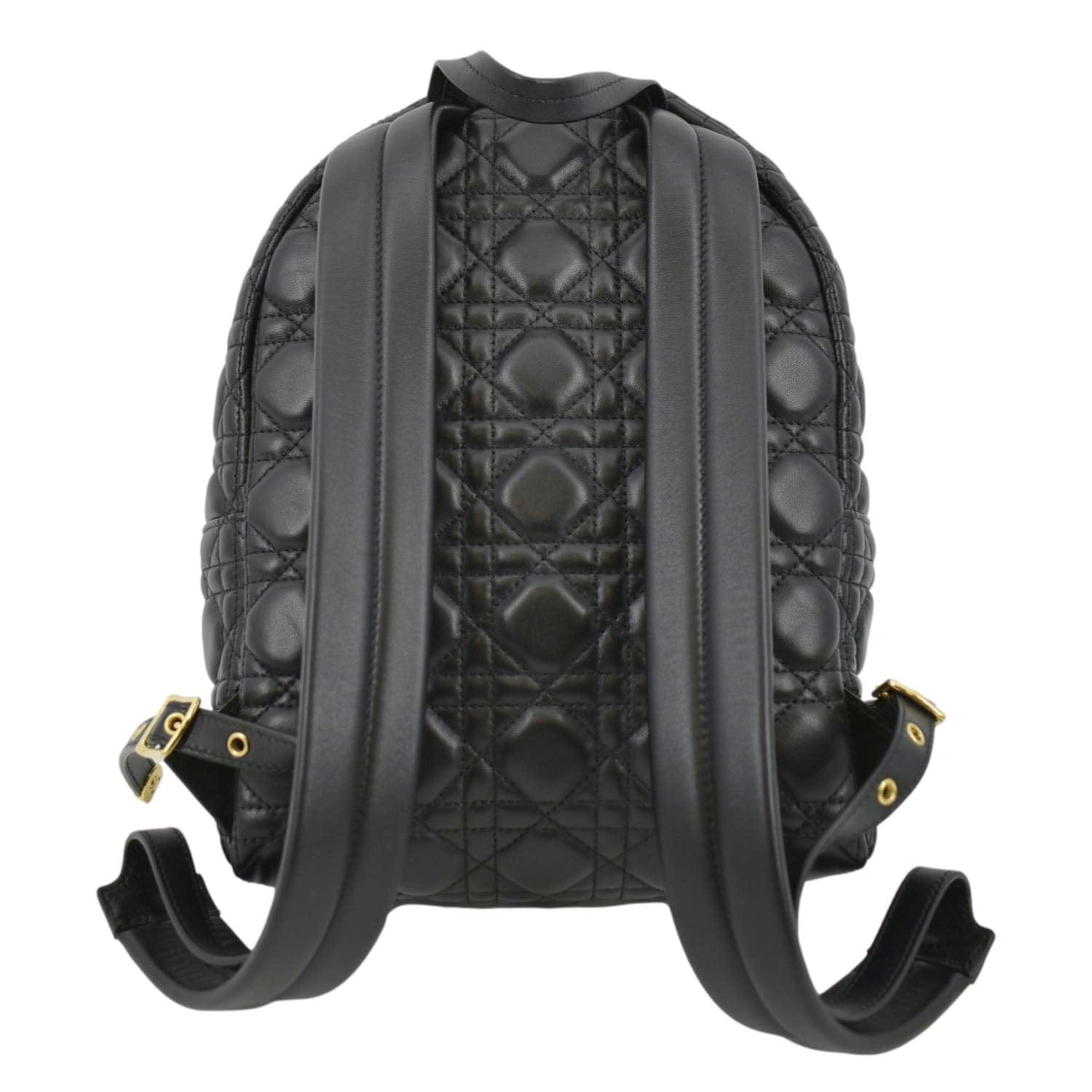 diorhomme soft leather backpack CHRISTIAN DIOR Cannage Quilted Leather Backpack Black