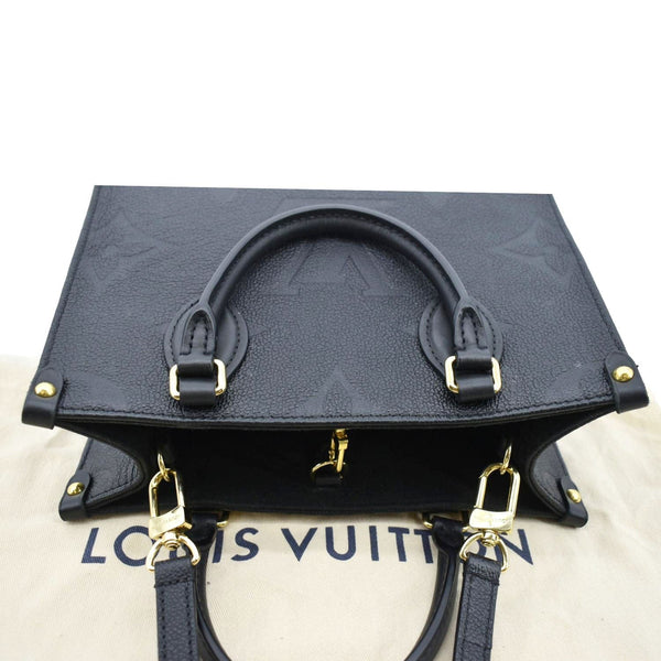 LOUIS VUITTON Onthego PM Monogram Empreinte Tote Shoulder Bag Black