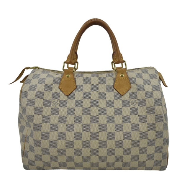 LOUIS VUITTON Speedy 30 Damier Azur Satchel Bag White