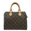 LOUIS VUITTON Speedy 25 Monogram Canvas Satchel Bag Brown
