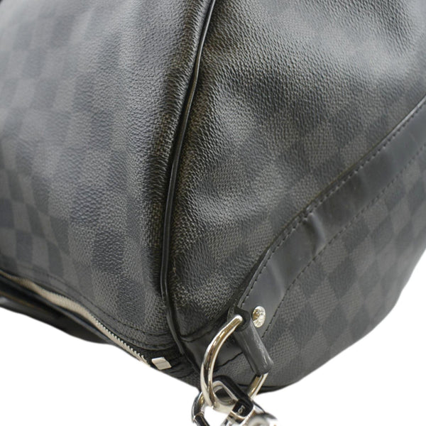 LOUIS VUITTON Keepall 55 Bandouliere Damier Graphite Travel Bag Black