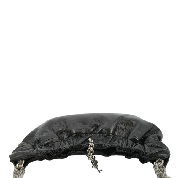 YVES SAINT LAURENT Pac Pac Ruched Leather Hobo Bag Black