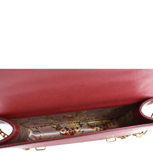 GUCCI Ottilia Leather Top Handle Shoulder Bag Red 488715