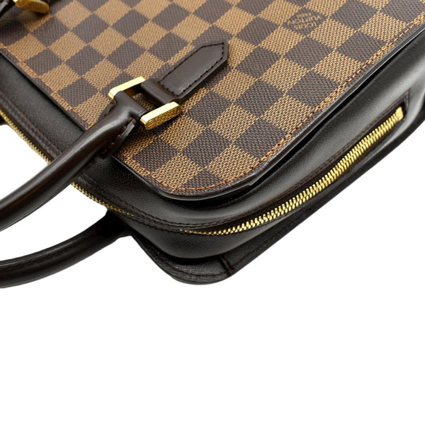 LOUIS VUITTON Triana Damier Ebene Satchel Bag Brown