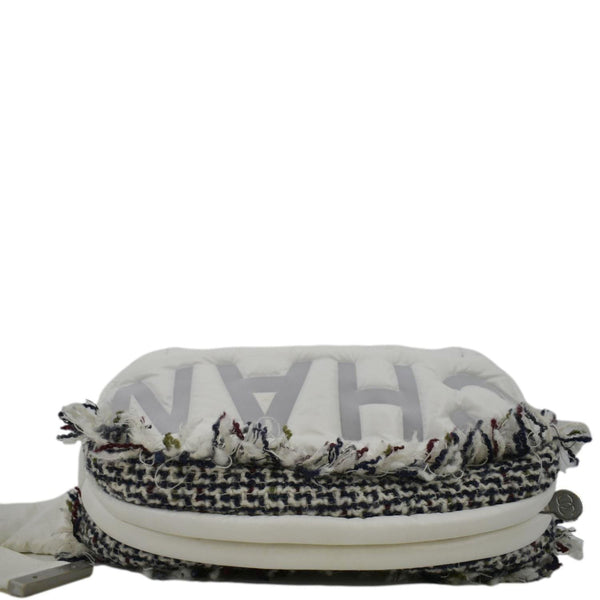 CHANEL Coco Neige Tweed x Nylon Waist Pouch White
