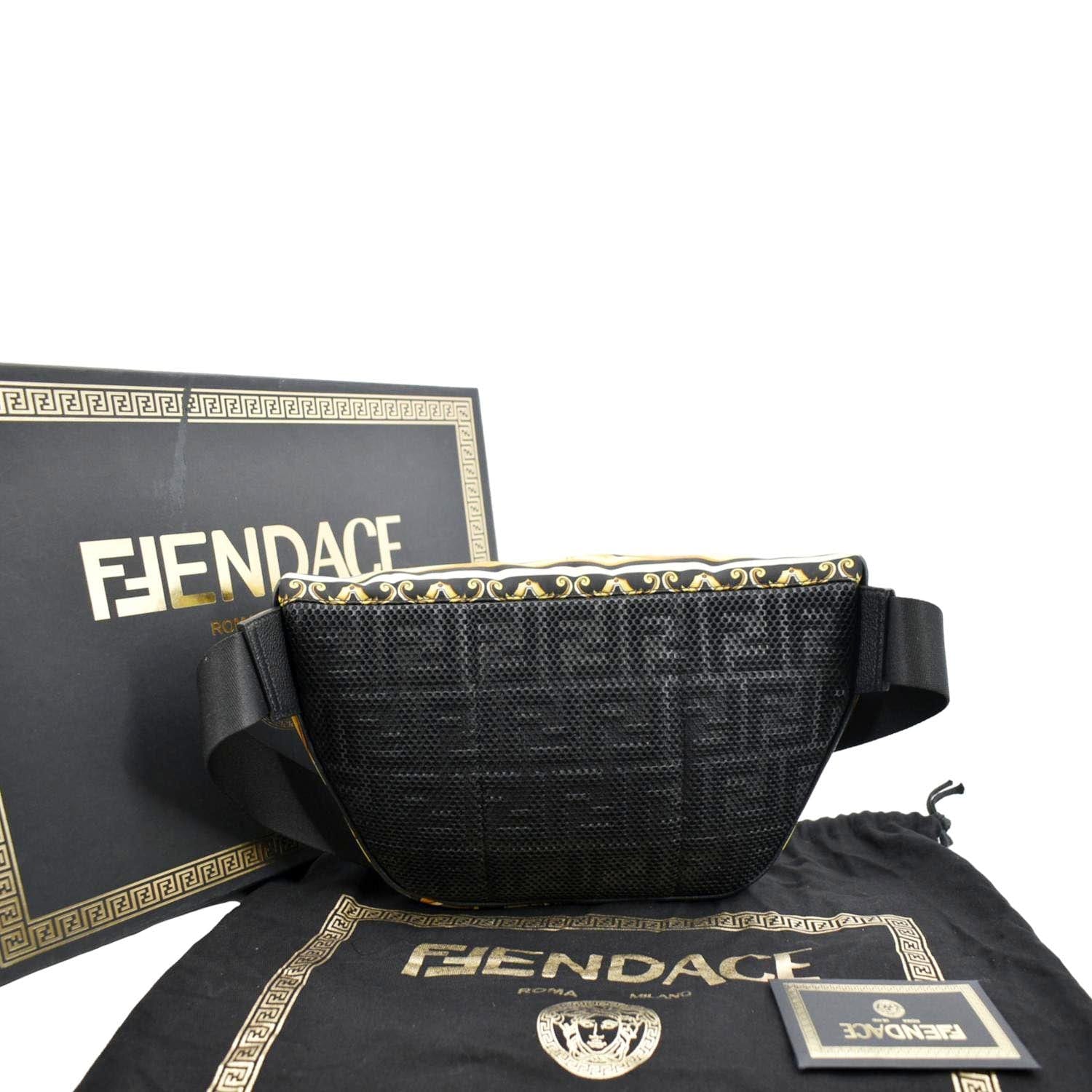 logo-print leather belt bag, FENDI