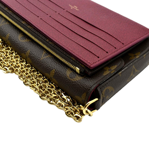 LOUIS VUITTON Felicie Monogram Canvas Pochette Crossbody Bag Fuchsia