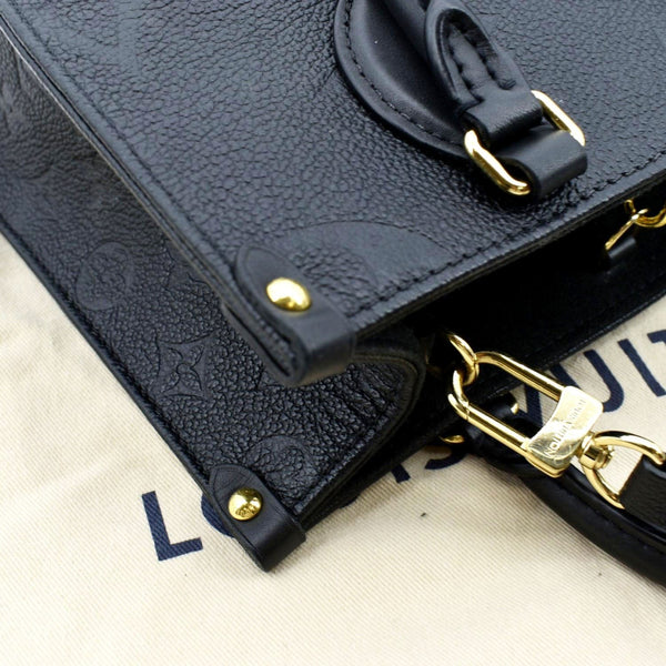 LOUIS VUITTON Onthego PM Monogram Empreinte Tote Shoulder Bag Black