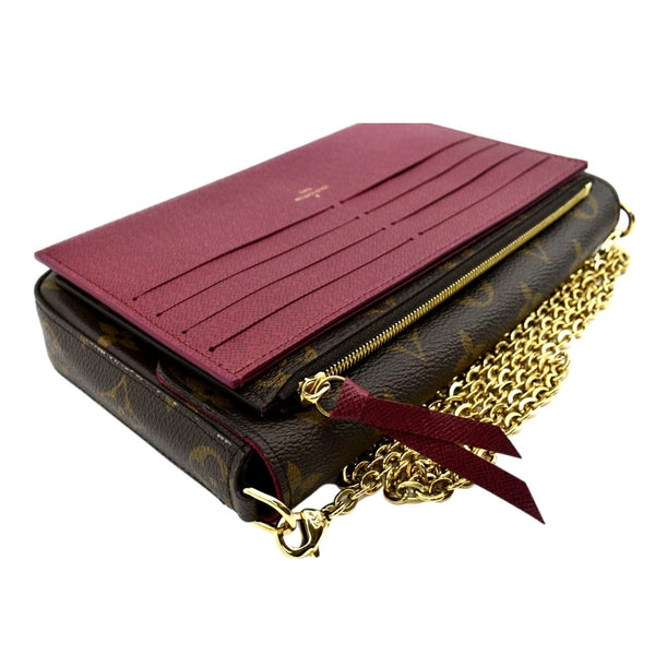 LOUIS VUITTON Felicie Monogram Canvas Pochette Crossbody Bag Fuchsia