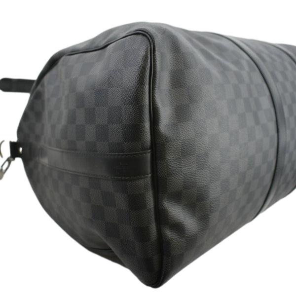 LOUIS VUITTON Keepall 55 Bandouliere Damier Graphite Travel Bag Black