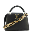 LOUIS VUITTON Capucines BB Leopard Taurillon Leather Shoulder Bag Black