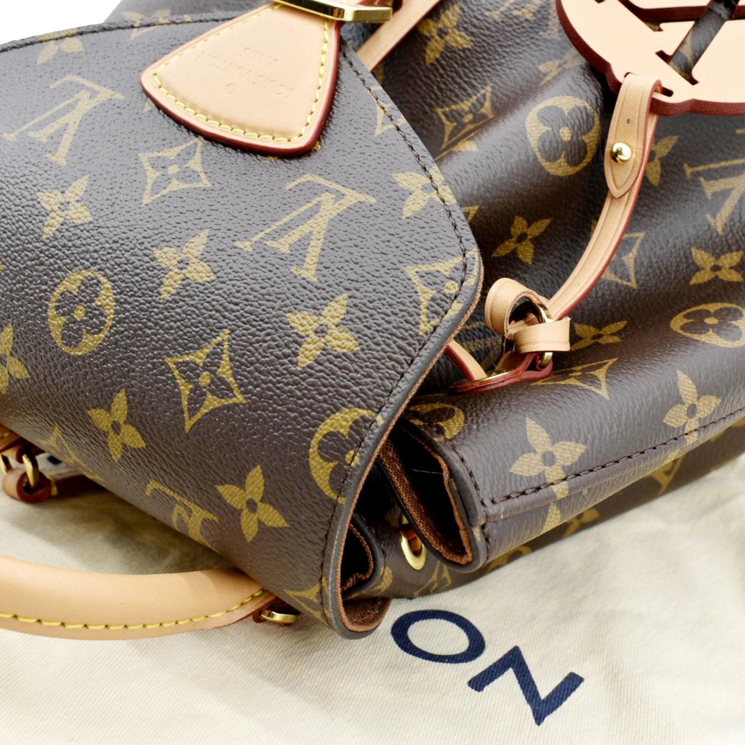 louis vuitton backpack montsouris monogram nm brown LOUIS VUITTON Montsouris NM PM Monogram Canvas Backpack Bag Brown