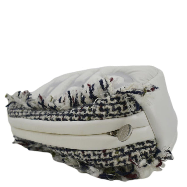 CHANEL Coco Neige Tweed x Nylon Waist Pouch White