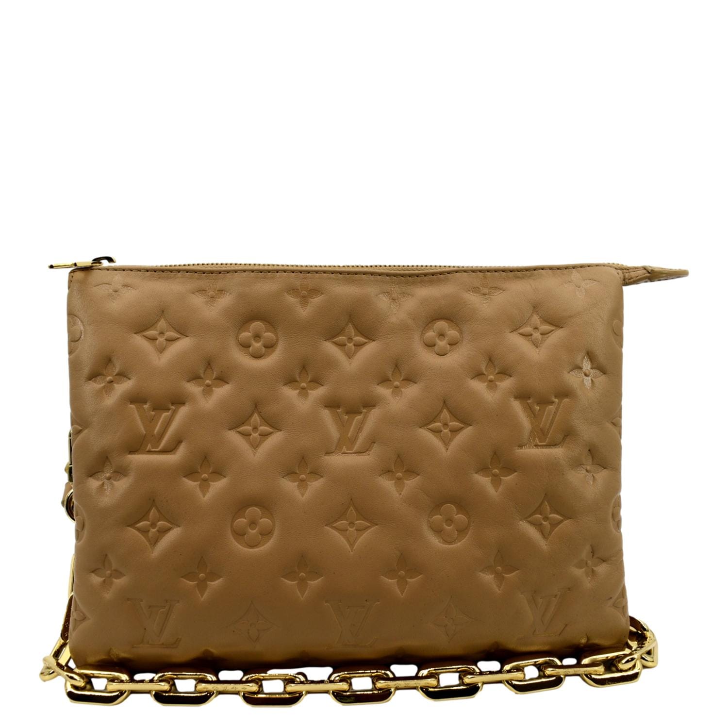 Louis Vuitton Camel Monogram Leather Coussin Pochette Bag Louis